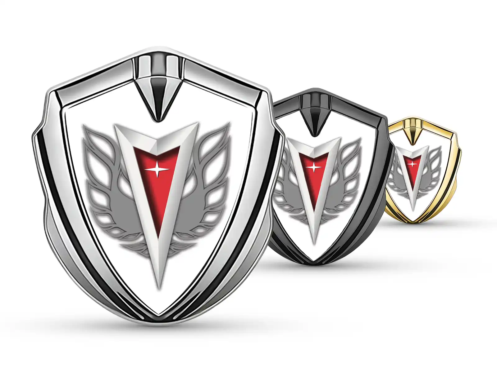 Pontiac 3d Emblem Badge Luxury Finish Alloy 3D Detail